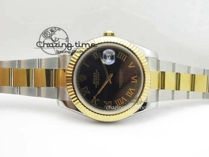 0213 AllSeason DateJust II 116333 SS YG 41mm EW Best Edition Black Dial Gold Roman Markers On SS Bracelet A 3826